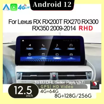 10,25 "Android 12 GPS-навигатор Автомобильный мультимедийный видеоплеер CarPlay для LEXUS RX RX270 RX350 RX450 2009-2015 RHD Экран Авто