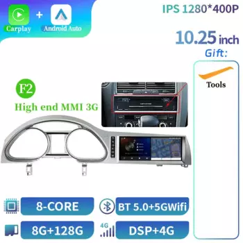 10,25 "автомобильный радиоприемник для Audi Q7 4L 2005-2015 мультимедийный GPS беспроводной Bluetooth Carplay Android авто стерео навигация сенсорный экран