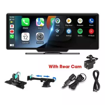 10,26-дюймовый IPS-экран, беспроводной CarPlay, Android Auto, мультимедийный видеоплеер, монитор камеры заднего вида, Bluetooth, FM-передатчик