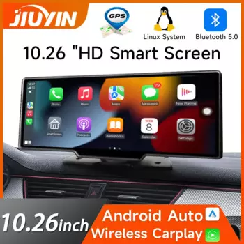 10,26 дюймовый универсальный автомобильный радиоприемник, беспроводной CarPlay Android, Автомобильный мультимедийный видео GPS-навигатор, сенсорный экран, Bluetooth