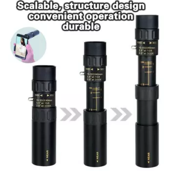 10-300X зум HD телескоп портативный профессиональный Spyglass металлический Монокуляр мощный большой диапазон телескоп низкий для охоты туризма