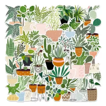 Набор стикеров с растениями MCHUAJUAN