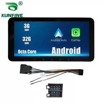 10,33-дюймовый 1-диночный автомобильный радиоприемник на базе Android, автомобильная аудиосистема, авторадио, MP5, мультимедийный DVD-плеер, вращающийся сенсорный экран QLED