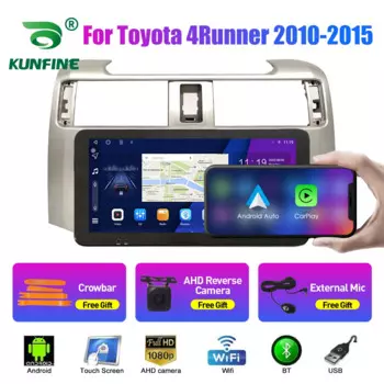 10,33-дюймовый автомобильный радиоприемник для Toyota 4Runner 2010-15 2Din Android, восьмиядерный автомобильный стерео DVD, GPS-навигатор, плеер QLED, экран Carplay