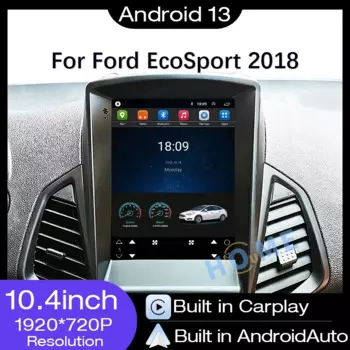 10.4" Car Radio Snapdragon Android 13 Multimedia Player For Ford EcoSport Eco Sport 2018 Carplay Auto DSP GPS Navi Stereo Host