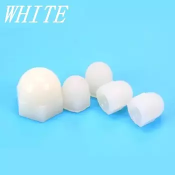 10-50 шт. DIN1587 M3 M4 M5 M6 M8 M10 белые или черные нейлоновые колпачки, декоративная крышка, полукруглая железная гайка