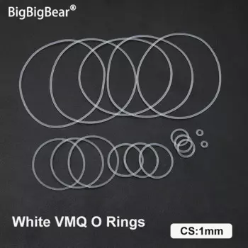 Белые силиконовые уплотнительные кольца CS 1 мм, наружный диаметр 3~50 мм