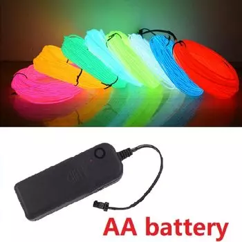10/5/3/1 м EL проволока световая полоса батарея USB-переключатель неоновые светящиеся гирлянды DIY веревочная трубка Хэллоуин черный свет многоцветный декор