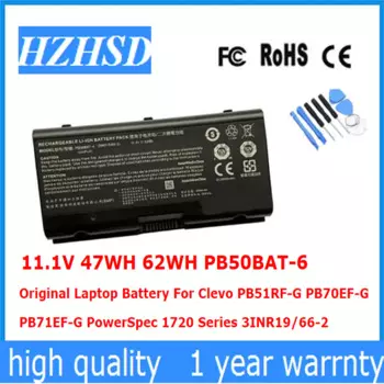 10,8 В 47WH 11,1 В 62WH PB50BAT-6 оригинальный аккумулятор для ноутбука Clevo PB51RF-G PB70EF-G PB71EF-G PowerSpec 1720 Series 3INR19/66-2