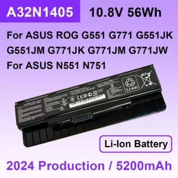10,8 V 56Wh 5200mAh A32N1405 Аккумулятор для ноутбука ASUS ROG G551JK G771JK G551JM G771JM G771JW N551 N751 Series высокое качество