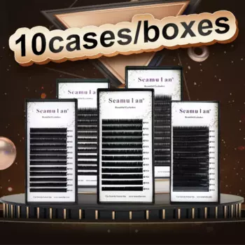 10 чехлов/партий, оптовая продажа, отдельные ресницы C D CC DD L M Curl, матовая черная норка, натуральные длинные ресницы, макияж, наращивание ресниц