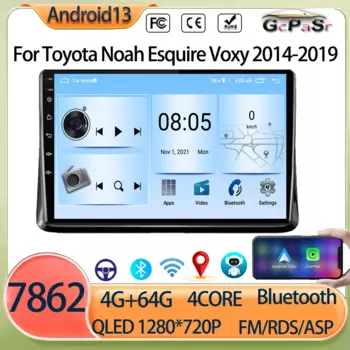 10-дюймовый автомобильный радиоприемник для Toyota Noah Esquire Voxy 2014-2019, мультимедийный плеер, GPS-навигация, Android Auto Carplay BT без 2din DVD