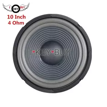 10-дюймовый автомобильный сабвуфер 4 Ом, 255 мм, бумажный конус с пенопластом, динамики в машину бассейна, цвет черный, басовый динамик 80 Вт
