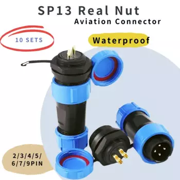 10 комплектов SP13 задняя гайка водонепроницаемый разъем IP68 2/3/4/5/6/7/9PIN штекер и гнездо Панельное крепление проводной Кабельный разъем