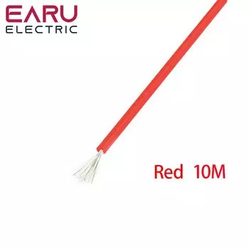 10 метров/лот термостойкий мягкий электрический силиконовый провод кабель 8 10 12 14 16 18 20 22 24 26 28 30 AWG 6 цветов красный черный синий