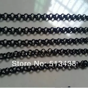 10 метров в партии, 3,5 мм, черная позолоченная цепь из нержавеющей стали, Ювелирная фурнитура, DIY ожерелье, браслет оптом