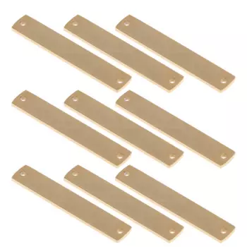 10 Pcs Double Hole Connectors Metal Pendants Jewelry Making Accessories Hanging naments Craft Supplies Rectangle Stainless