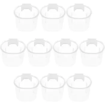 10 Pcs Feed The Birds Small Food and Water Bowl Feeder Parrot Handy Hanging Container Feeding Tray 10pcs Plastic