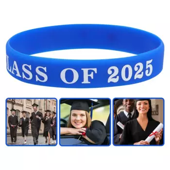 10 Pcs Graduation Party Wristbands Class of 2025 Silicone Bracelets Bulk Awards Accessories Gel Student Keepsake Rubber