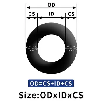 10 PCS / Lot Nitrile Rubber O-ring Black NBR CS 4mm OD 52/55/60/65/70/75/80/85/90/95/100*4mm O Ring Gasket Oil Waterproof