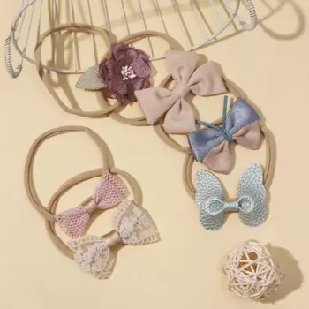 10 pcs/set Baby Headband Various Princess Bow and Artificial Flowers Hair Bands Nylon Elastic Hair Accessories for Newborn Girls