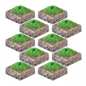 10 Pcs Simulated Tree Altar Base Toy Table Model Mini Landscape Decor Plant Resin Sand Office Architecture