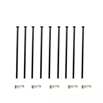 10 Pieces A Lot JQORG 15 Gauge Diameter 1.8mm Straight Pull Head Mountain Bike Spokes Round Black Color Straight Head Pin