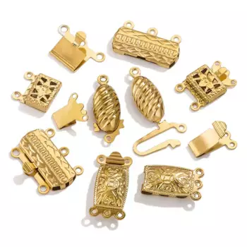 10 Sets/lot Stainless Steel Drawstring Clasps Flying Fish Copper Coin Texture for DIY Bracelet Necklace Jewellery Tail Connector