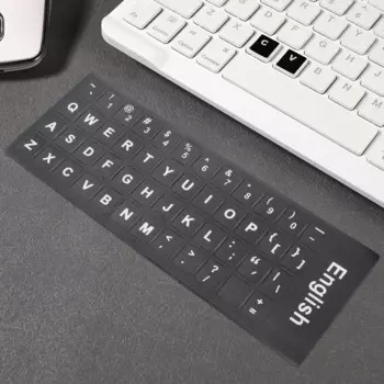 10 Sheets English Spanish Letter Keyboard Sticker Language Alphabet Black White Label For PC Laptop Accessories