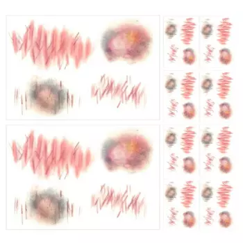 10 Sheets Realistic Scar Prank Props Fake Body Makeup Wounds Childrens Tattoos Portable Skin Friendly Halloween Cuts Valentine