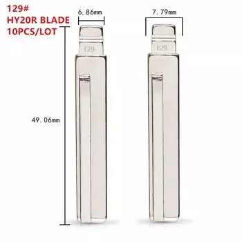 10 шт. 129 # HY20R металлический необрезанный пустой откидной лезвие дистанционного ключа для Hyundai Kia для Keydiy KD Xhorse VVDI JMD, пустой ключ от автомобиля