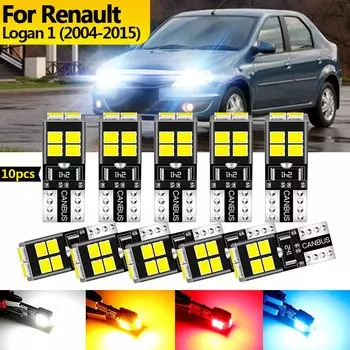 10 шт. 12 В для Renault Logan 1 2004 2005 2006 2007-2015 светодиодный габаритный фонарь стояночная лампа W5W T10 194 Canbus автомобильные аксессуары