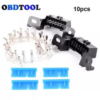 10 шт., 16-контактный разъем Obd2, жгут проводов OBD для автомобилей серии Buick Wuling, 16-контактный женский угловой разъем OBD 2