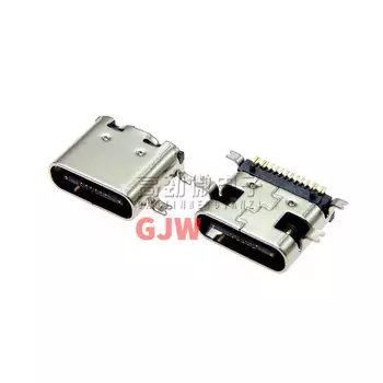 10 шт., 16-контактный разъем USB Type-C, 3.1 Type-C, гнездовой разъем для монтажа печатных плат, четырехногие вставки, три инструмента, с высокой направляющей