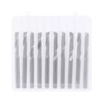 10 шт. 1/8 дюйма, однозубая твердосплавная спиральная концевая фреза с ЧПУ, 17 мм