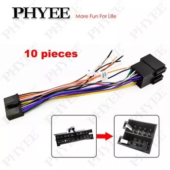 10 шт. 20-контактный адаптер жгута проводов ISO 20-контактный разъем универсальный провод кабель для автомагнитолы