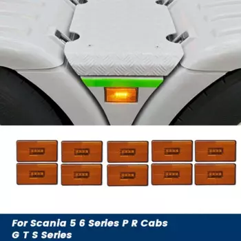 10 шт., 24 В, 4 светодиода, боковой маркер для грузовиков Scania 5 6 Series P R Cabs G T S Series, желтая световая лампа для грузовиков