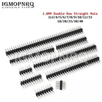 10 шт. 2,00 двухрядный прямой штыревой разъем 2 мм 2x3/4/5/6/8/10/40 контактный разъем 3P/4P/6P/8P/20P/40P 2,0 мм новый