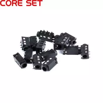 10 шт. 3,5 мм разъем Женский аудио разъем 4 Pin DIP разъем для наушников PJ-320A PJ320A аудио разъем интерфейсный разъем Черный