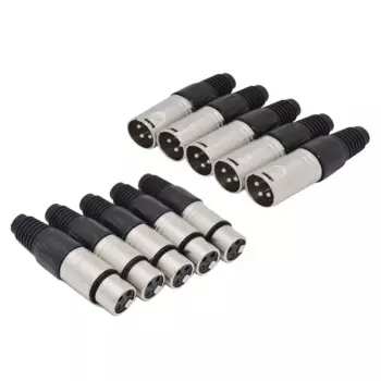 10 шт., 3-контактный разъем XLR для кабеля, 5 штекеров + 5 гнездов