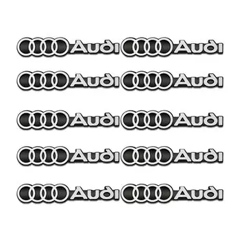 10 шт. 3D алюминиевый значок, эмблема, наклейка, автомобильное аудио, украшение для Audi A1 A3 A4 B8 8P A6 C7 A5 Q5 B7 B6 B9 A7 A8 RS Q3 Q7 Q2 TT