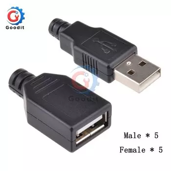 10 шт. разъемов USB 2.0 Gaqqee тип А