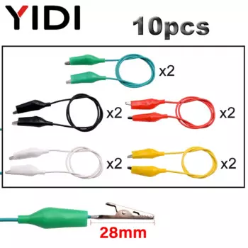 10 шт. 50 см цветной зажим типа крокодил 28 35 45 мм Электрический провод тестовый провод двойной конец зажим типа крокодил DIY Кабель питания перемычка