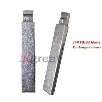 10 шт. 54 # HU83 заготовки для автомобильного ключа для Peugeot 407 Citroen, металлические заготовки, заготовки для ключей KD Xhorse VVDI JMD