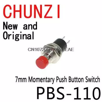 10 шт. 7 мм Мгновенный кнопочный переключатель красный черный белый синий желтый зеленый нормально открытый без блокировки Маленький кнопочный переключатель Стандартный