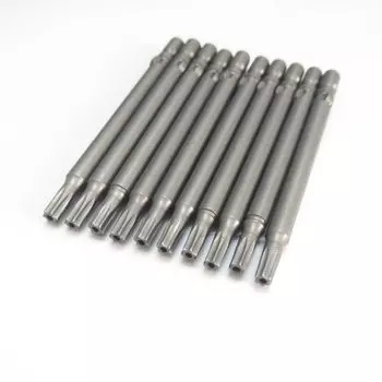 10 шт., 800, 4 мм, электрическая магнитная отвертка Torx с круглым хвостовиком T8/T10/T15 с отверстием для отвертки постоянного тока, ручной инструмент, длина 60 мм