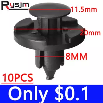 10 шт., 8 мм, пластиковые зажимы для отделки багажника, автомобильные зажимы для отделки багажника, крепежные заклепки, фиксаторы, подходят для Nissan Livina