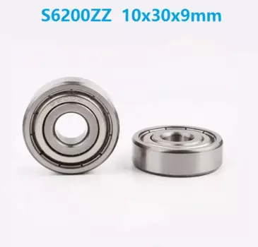 10 шт. ABEC-5 S6200ZZ S6200 ZZ 10*30*9 мм шарикоподшипник из нержавеющей стали Глубокие шаровые подшипники из нержавеющей стали 10x30x9 мм 6200