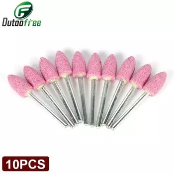 10 шт., абразивный камень для Dremel, розовый
