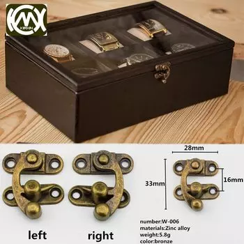 10 шт. антикварные защелки, защелки, застежки, деревянные пряжки, декоративные деревянные защелки для ювелирных изделий, деревянные защелки для коробки, крючок, винтовой крючок для декора мебели 28x33 мм